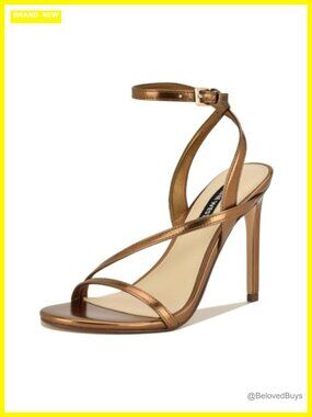Nine West Miorla Faux Leather Stiletto Heeled Dress Sandals Square Toe Ankle
